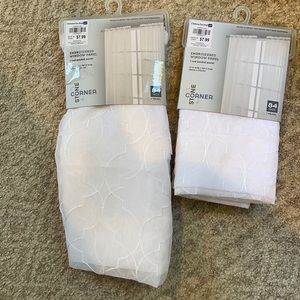 2 Sheer Embroidered Window Panels